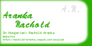 aranka machold business card